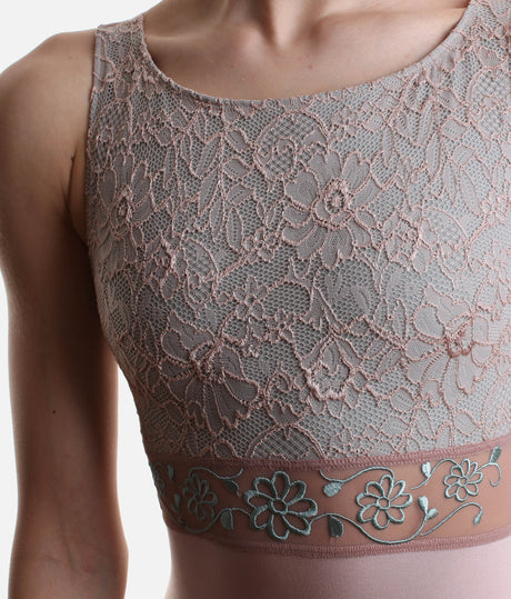 IRIS GL Rose • Luxury Lace Ballet Leotard, Golden Label Collection