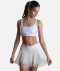 Flowy High-Waisted Skirt with Crisscross Hourglass Waistband - JULIET SKORT