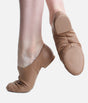 Leather Split Sole Jazz Shoes, Low Profile Slip-On Dance Shoes - JZ77