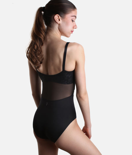 Anna Camisole Leotard, Floral Detail with Mesh Back Design - L50008
