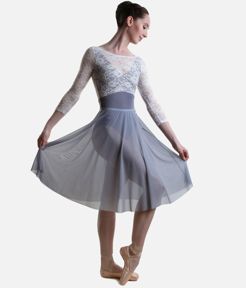 Long Ballet Rehearsal Skirt, Soft Flowing Mesh Dance Skirt - ARIANA