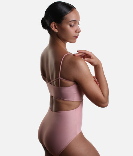 Professional High-Waist Cutout Leotard with Strappy Back - LS49
