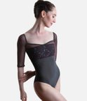 MANIA CL Vesuvio • Luxury Ballet Leotard with Embroidered Mesh