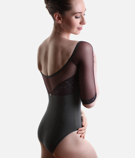MANIA CL Vesuvio • Luxury Ballet Leotard with Embroidered Mesh