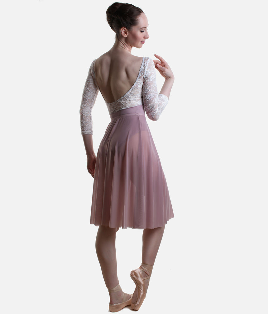 Long Ballet Rehearsal Skirt, Soft Flowing Mesh Dance Skirt - ARIANA