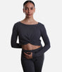 MEGUMI Bamboo Warm-Up Top – Elegant Twist Front Crop