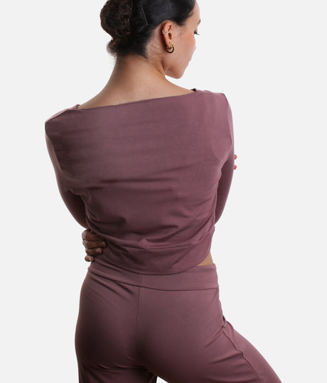 MEGUMI Bamboo Warm-Up Top – Elegant Twist Front Crop