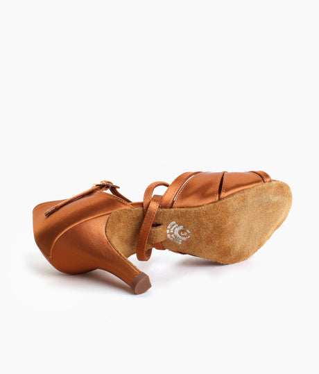 X-Strap Latin Shoes, Satin Dance Shoes - MIA