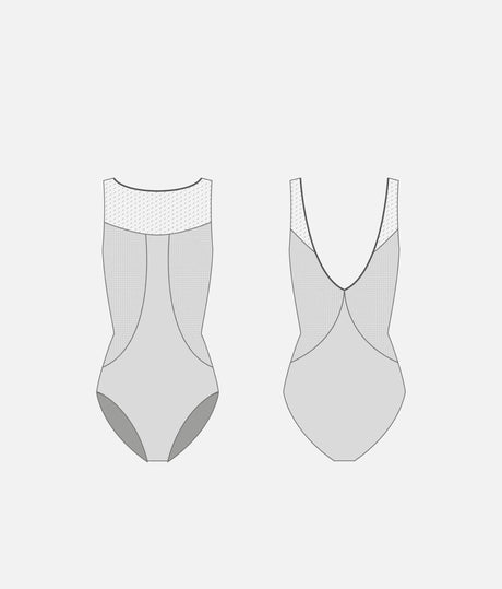 MINERVA CL Elisir • Boat Neckline Ballet Leotard with Dramatic V-shaped Back