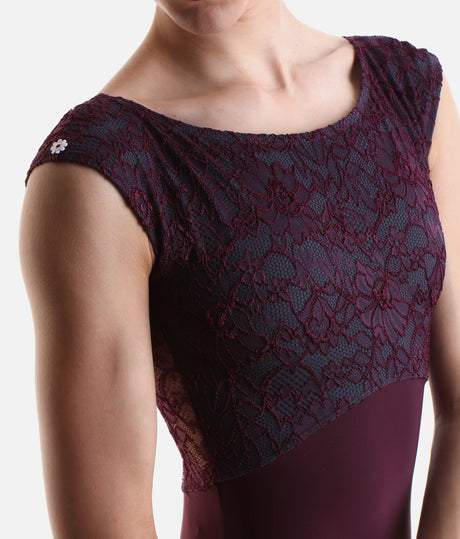 MINERVA DI Vigneto • Boat-Neck Ballet Leotard, Open-Back Design