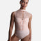 MIRELLE High Neck Lace Ballet Leotard – Elegant Open Back