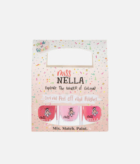 Pink Glitter Nail Polish Trio, Non-Toxic Peel-Off Set for Tweens
