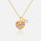 Girls Necklace, Crystal Rainbow Heart - Sweet Petite