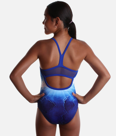 Cami-Strap Gymnastics Leotard, Ocean Print - WATERBURST