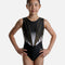 Girls Sleeveless Gymnastics Leotard, Black & Gold Crystal Leo - Z794 Onyx