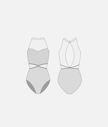 PANDIA CL Vapore • High Neck Ballet Leotard with Side Cut-Outs