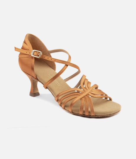 PortDance PD137 Premium Latin Dance Shoes • 50mm Heel, Dark Tan