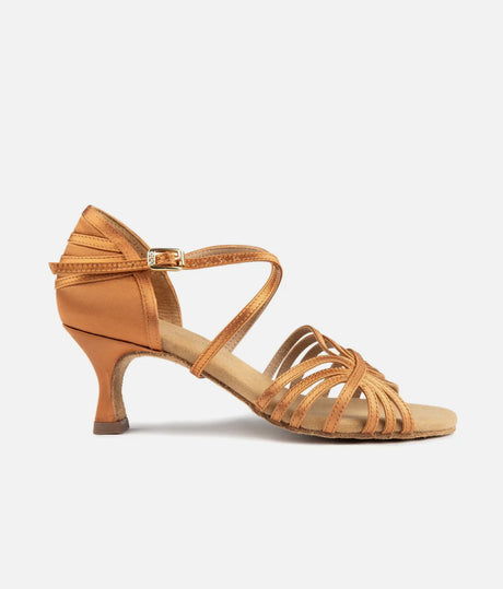 PortDance PD137 Premium Latin Dance Shoes • 50mm Heel, Dark Tan