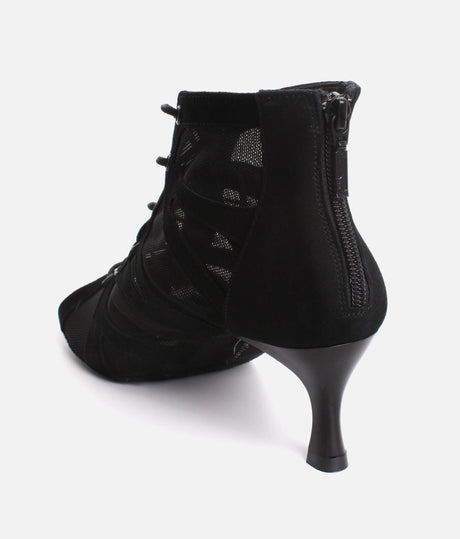 Lace Up Social Dance Shoes with Open Toe, Back Zipper, 50mm Heel - PD819