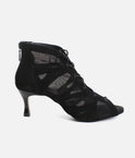 Lace Up Social Dance Shoes with Open Toe, Back Zipper, 50mm Heel - PD819