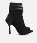 Elegant Peep-Toe Dance Heels with Adjustable Laces, 80mm Flare Heel - TATIANA