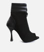 Elegant Peep-Toe Dance Heels with Adjustable Laces, 80mm Flare Heel - TATIANA