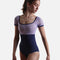 Short Sleeve Ballet Leotard, Elegant Square Neck Design - PENELOPE DI