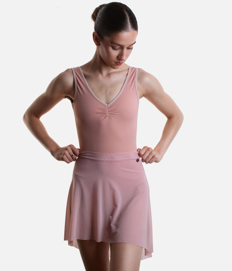 Lightweight Mesh Ballet Skirt, Pull-On High-Low Design - NUBE
