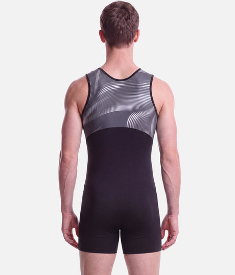 Men's Printed Ballet Unitard with Zip Front, Premium Fit | RDE1933