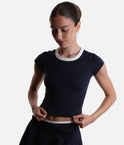 Call Me Baby Ringer Tee – Cropped Contrast T-Shirt