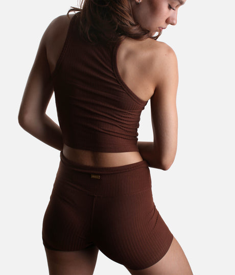 High-Rise Yoga Mini Biker, Buttery Soft with Breathable Knit - RIB 4" SHORTS