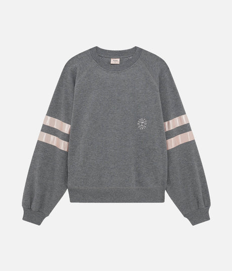 Oversized Sweatshirt with Satin Ribbon Detailing - S0573