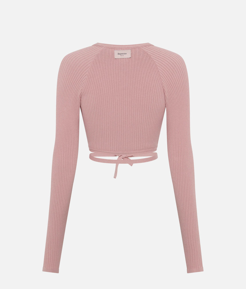 Knit Wrap Top, Professional Dance Warm-Up Essential - S0669