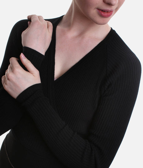 Knit Wrap Top, Professional Dance Warm-Up Essential - S0669