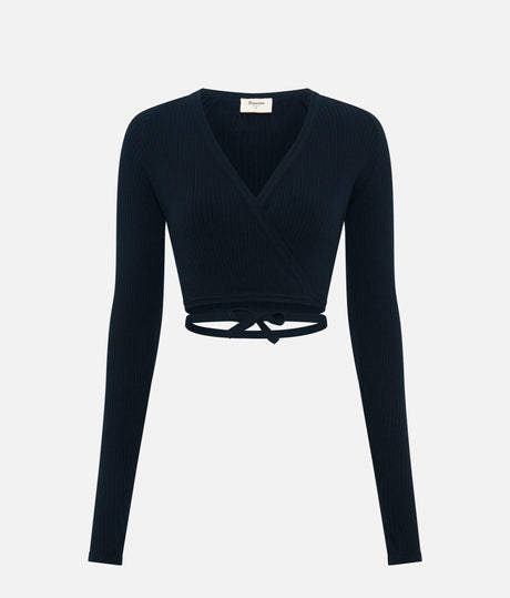 Knit Wrap Top, Professional Dance Warm-Up Essential - S0669