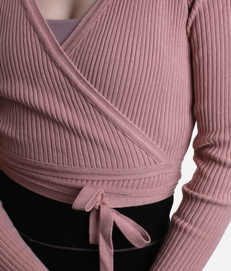 Knit Wrap Top, Professional Dance Warm-Up Essential - S0669