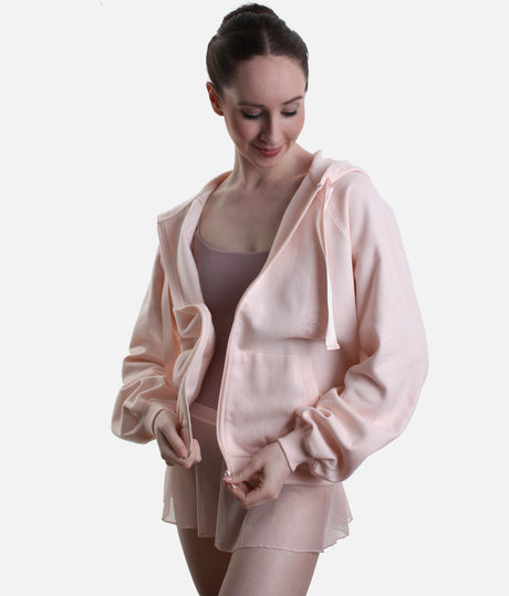 Zip-Up Hoodie for Dancers, Brushed Fleece Studio Essential - S0700