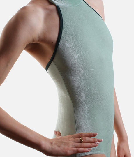 SARAH Ballet Leotard, Luxury Halter Dance Leotard - MEADOW Velvet