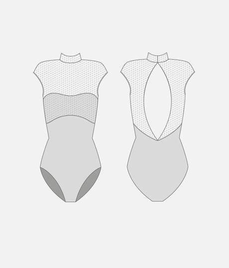 SELENE DI Nero • High Neck Ballet Leotard with Teardrop Open Back