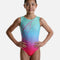 Sleeveless Gymnastics Leotard for Girls, Pink to Blue Ombre - Z797