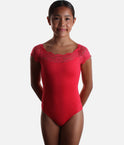 Girls Lace Cap Sleeve Leotard, Favourite for Young Dancers - SL17