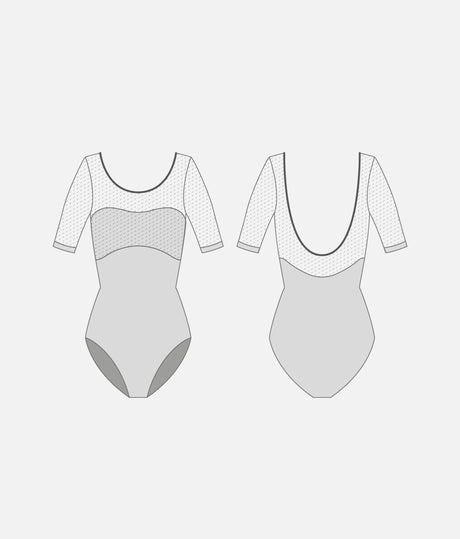SVETLANA DI Violetta • Open-Back Ballet Leotard with Mesh Sleeves