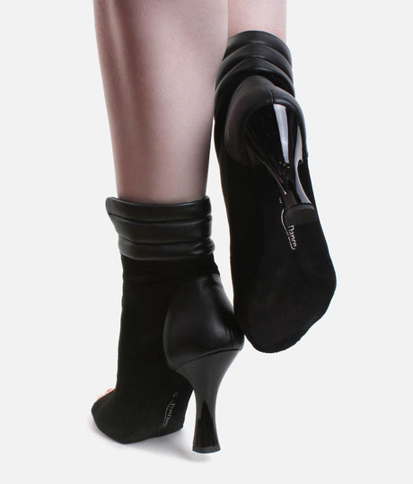 Elegant Peep-Toe Dance Heels with Adjustable Laces, 80mm Flare Heel - TATIANA
