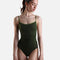 TAMARA Camisole Ballet Leotard - JUNGLE GREEN Open Back Performance Fit