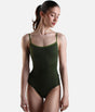 TAMARA Camisole Ballet Leotard - JUNGLE GREEN Open Back Performance Fit