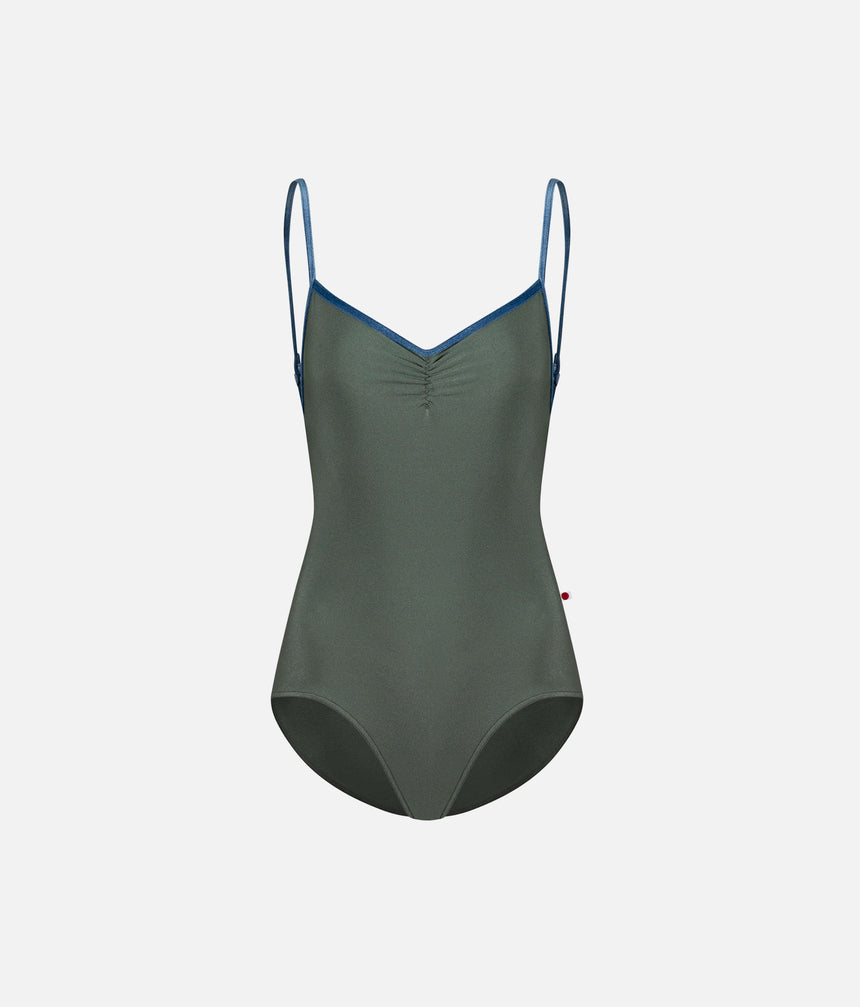 TAMARA Ballet Leotard in SAGE, Camisole Dance Leotard with Open Back