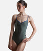 TAMARA Ballet Leotard in SAGE, Camisole Dance Leotard with Open Back