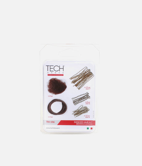Brown Hair Accessories Set, All-in-One Bun Kit for Performers - TH156
