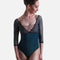 Elegant Dance Leotard with Embroidered Tulle Overlay - THALIA CL