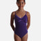 Girls Camisole Leotard with Crossover Velvet Accents - TONI